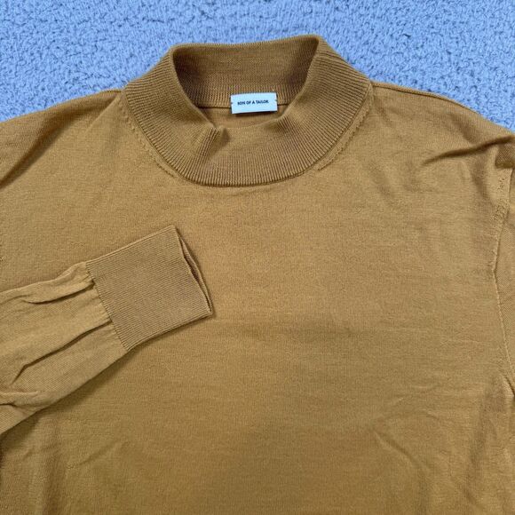 Son Of A Tailor Sweater Mens S Fitted Hi Neck Pullover Merino Wool Lightweight - Picture 1 of 11